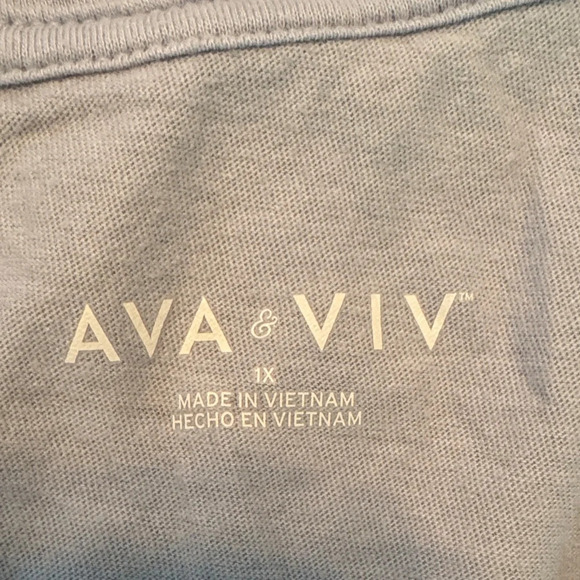 Ava+ viv Light Blue V-Neck T-Shirt - Picture 3 of 9